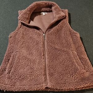Maurices Cozy Sherpa Vest - Dusty Rose